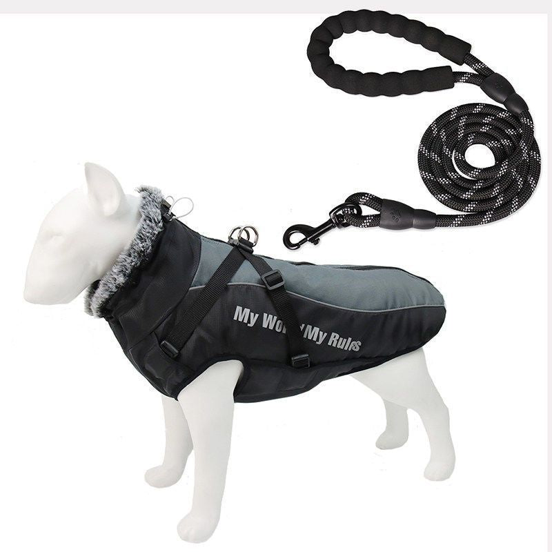 Pet Dog Clothes Autumn and Winter Dog Winter Warm Medium and Large Dog Corgi Autumn and Winter Fleece-Lined Thickeneded Non-Stick Wool Cotton Clothes