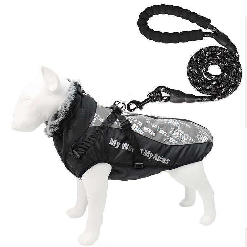 Pet Dog Clothes Autumn and Winter Dog Winter Warm Medium and Large Dog Corgi Autumn and Winter Fleece-Lined Thickeneded Non-Stick Wool Cotton Clothes