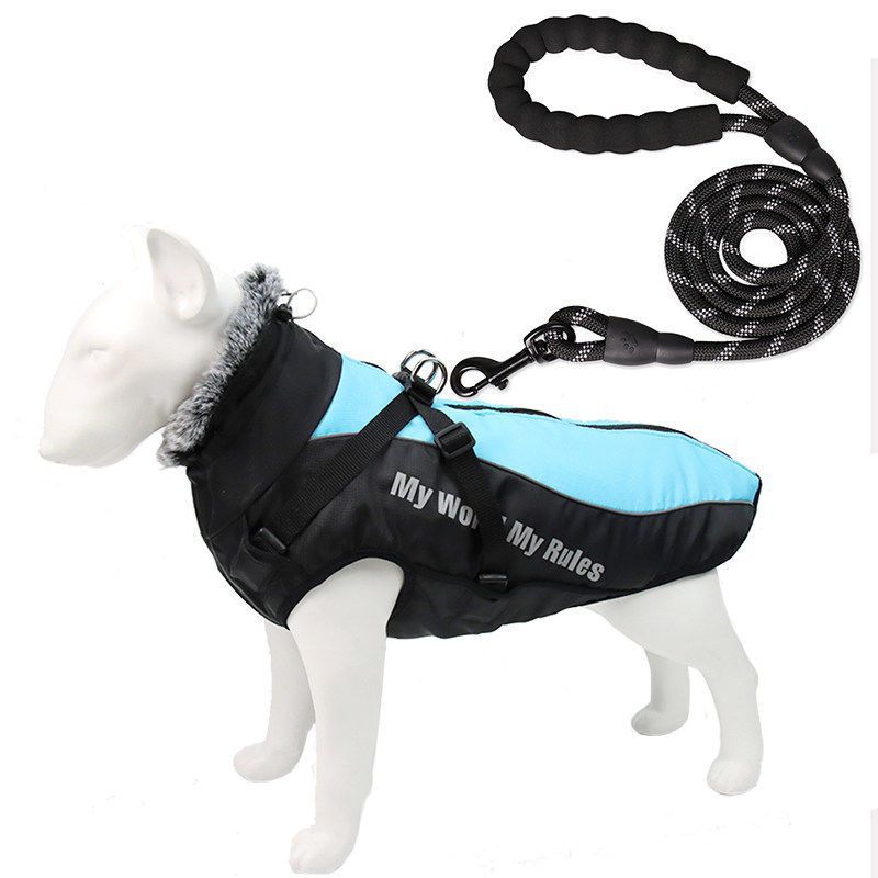 Pet Dog Clothes Autumn and Winter Dog Winter Warm Medium and Large Dog Corgi Autumn and Winter Fleece-Lined Thickeneded Non-Stick Wool Cotton Clothes