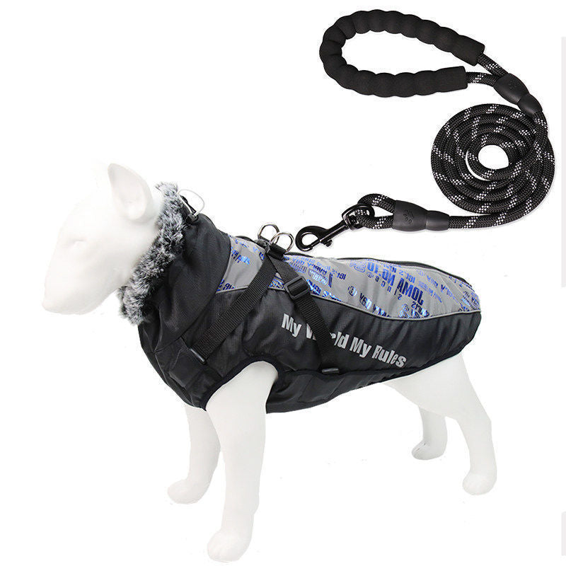 Pet Dog Clothes Autumn and Winter Dog Winter Warm Medium and Large Dog Corgi Autumn and Winter Fleece-Lined Thickeneded Non-Stick Wool Cotton Clothes